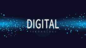 矢量图蓝色背景数字科技点线设计