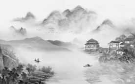 意境山水中国风画 TIF分层