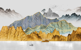 轻奢新中式背景墙