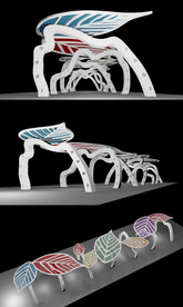 现代抽象时光长廊建筑模型