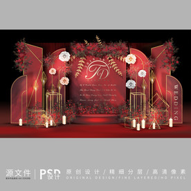 红色系婚礼效果设计