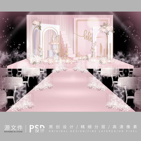 粉色系婚礼效果设计