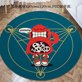 时尚卡通圆形地毯