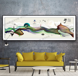 沙发背景画 新中式山水画