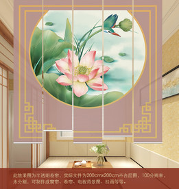 新中式卷帘窗帘升降遮光隔断帘