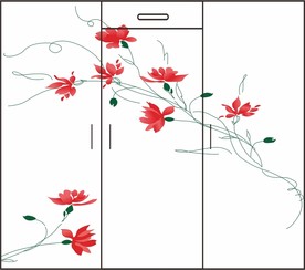 衣柜图案 美丽红花