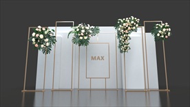 3D婚礼背景板 互动拍照板