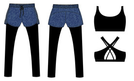 女士健身服二件套裙裤运动胸围