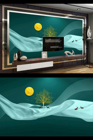 意境山水背景墙