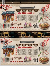 成都冒菜背景墙