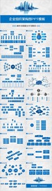 蓝色大气企业组织架构PPT图表