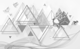 三角形立体装饰画 TIF分层