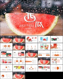 小清新夏日西瓜果汁PPT