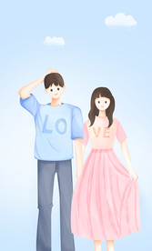 小清新配色风格情侣