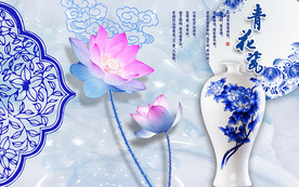 青花瓷电视背景墙