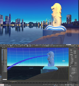 鱼尾狮喷泉模型
