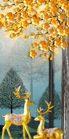 轻奢发财鹿玄关