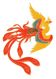 手绘国潮凤凰（颜色分层含线稿）