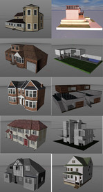10个C4D建筑别墅模型
