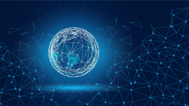 矢量图区块链未来科技点粒地球