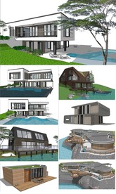 园林别墅建筑模型