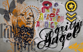 欧美个性美女英文字母工装背景墙