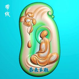 悟道佛滴水莲花玉雕浮雕图精雕图