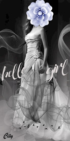 欧美美女蓝色花朵装饰画玄关