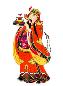 财神爷爷纯路径手工图片