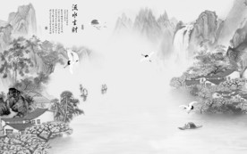 国画意境 山水画 TIF分层