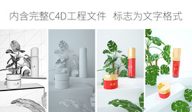 化妆品产品场景C4D