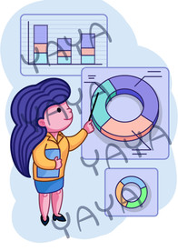 大数据商务分析图矢量插图