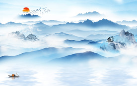 新款山水风景画 TIF分层