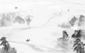 灰色新意境山水画 TIF分层