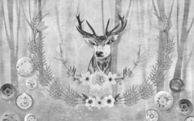 麋鹿简约装饰画 TIF分层