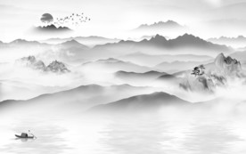 中国风新意境山水画 TIF分层