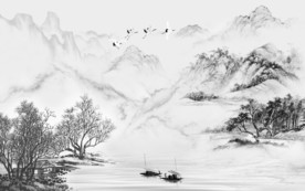 新款新意境山水画 TIF分层