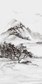 爵士白山水画玄关 TIF分层