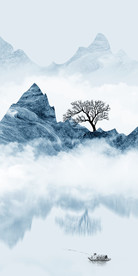 意境山水画玄关 TIF分层