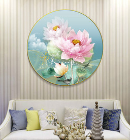 新中式荷花晶瓷装饰画