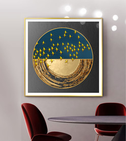 新中式金箔飞鸟立体装饰画