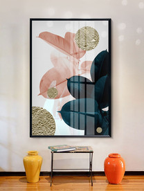 北欧现代轻奢绿植金箔装饰画