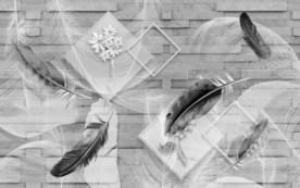 奢华羽毛背景装饰画TIF分层