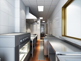 餐饮厨房设计模型图