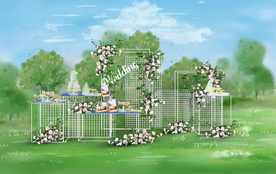 户外婚礼甜品区