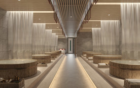 中式木桶浴室养生馆