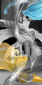 色彩线条时尚美女线条玄关