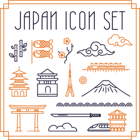 日本简约手绘图案