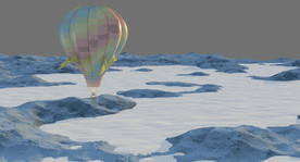 热气球，山，天空，云