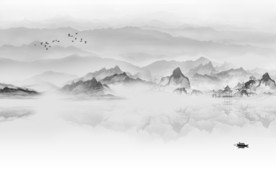 现代山水中式大画 TIF分层